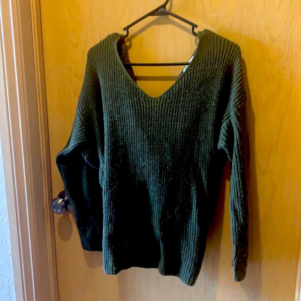 Army green long sleeve sweater by miracle medium